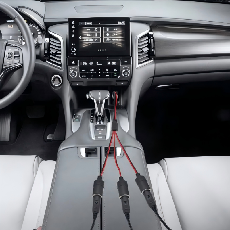 12V 3-Port Car Cigarette Lighter Splitter – Vehicle Power Expansion Cable