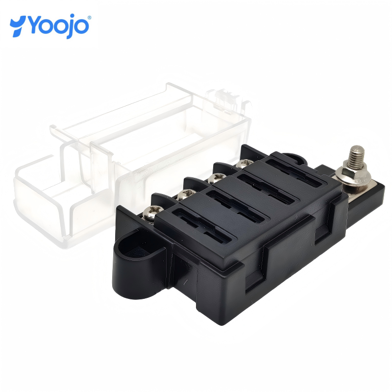 12-32V 100A Waterproof 4 Way Blade Fuse Block With Cover Automotive Ignition Protected
