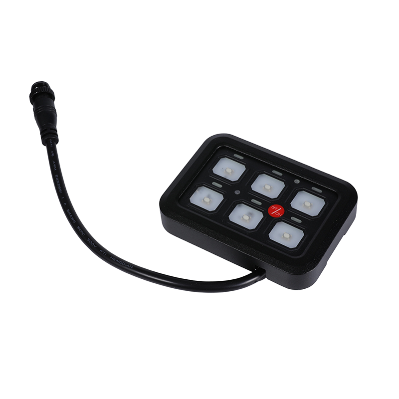6 Gang On-Off Control Led Touch Pad Switch Panel