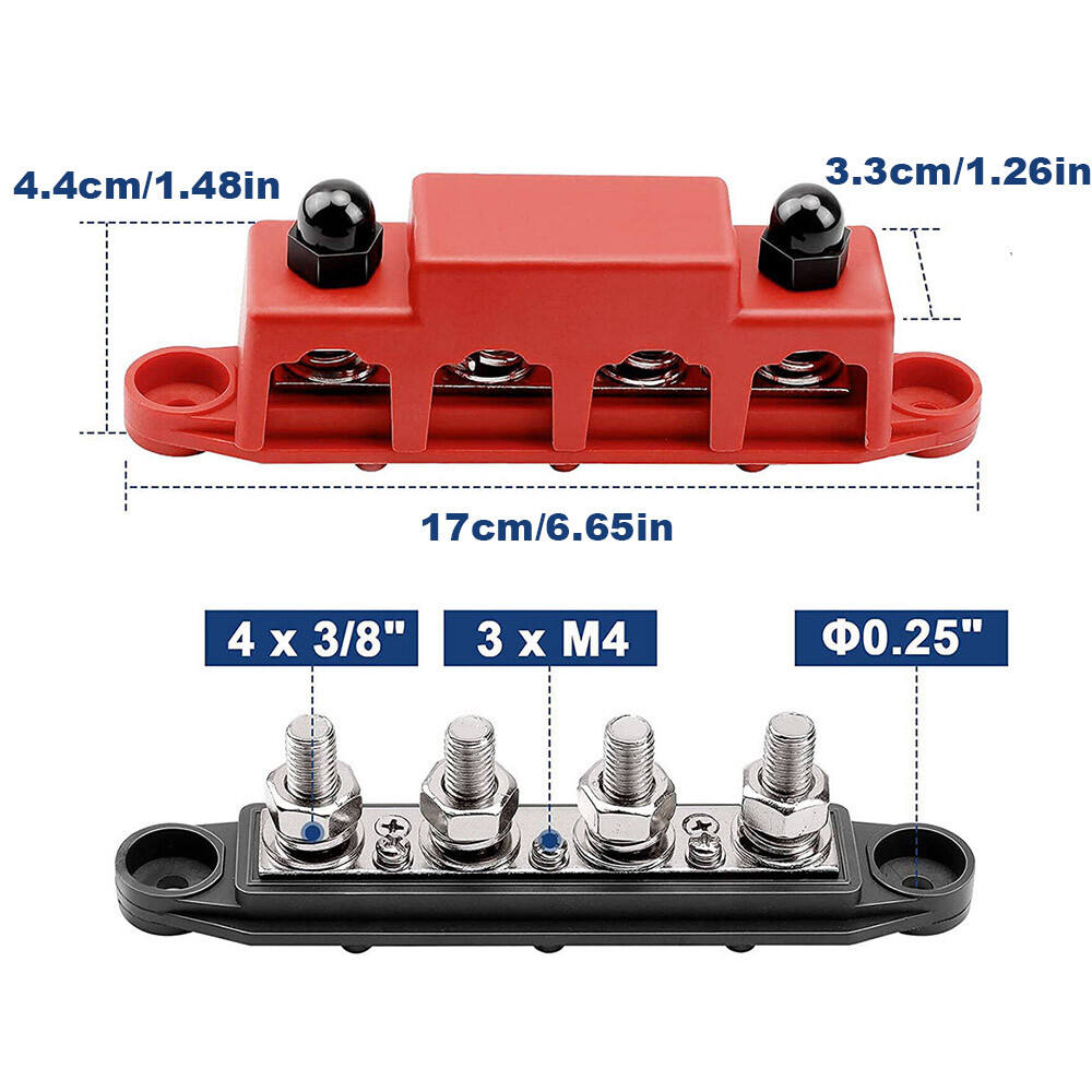 4 Stud Bus Bar – Heavy-Duty Waterproof Power Distribution Block for Automotive, Marine & Off-Grid Systems