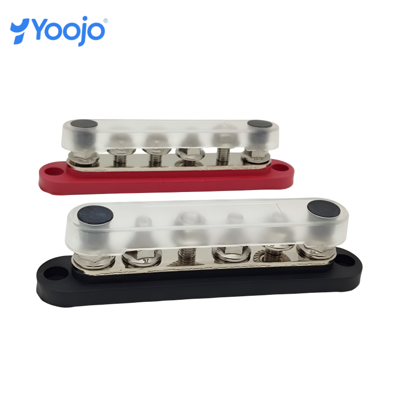 300A 6 Way Heavy Duty Copper Positive/Ground Bus Bar for Truck RV Power Distribution