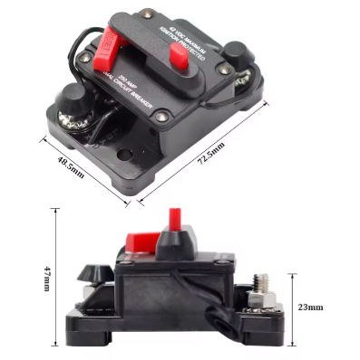 30A-300A 12-48VDC Inline Circuit Breaker Fuse Holder for Marine Boat Car Stereo