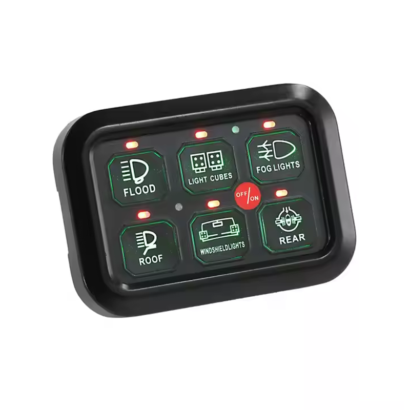 6 Gang On-Off Control Led Touch Pad Switch Panel
