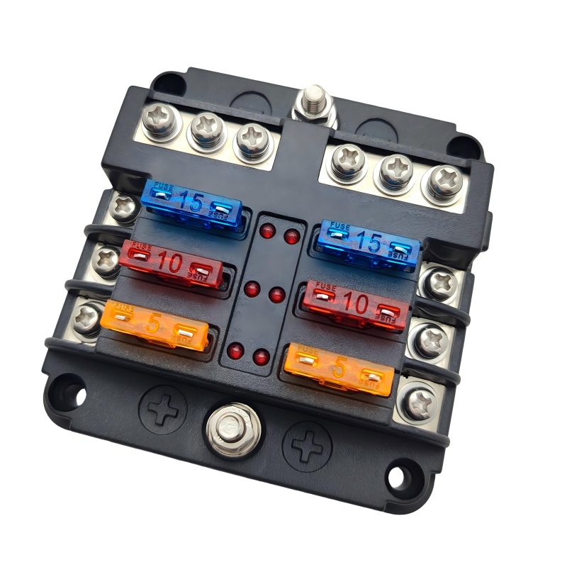 6-Circuit ATC Blade Fuse Block with LED Indicator – Smart Circuit Protection Hub
