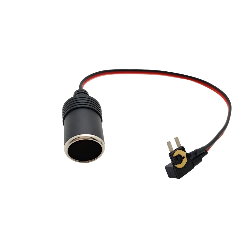 12V Blade Terminal to Cigarette Lighter Adapter Cable – Plug-and-Play Device Power Converter