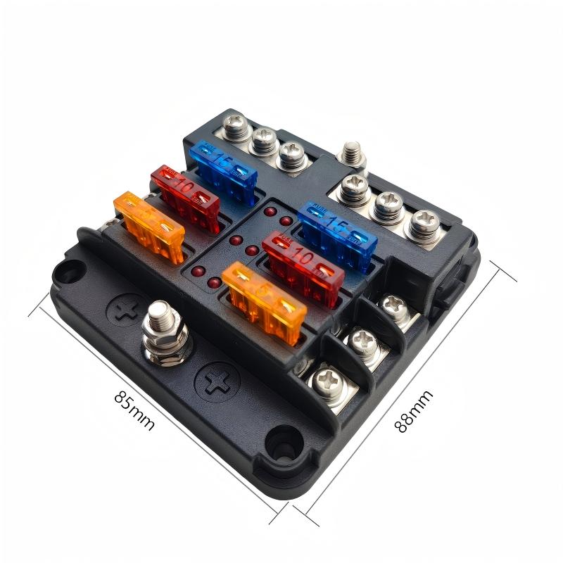 6-Circuit ATC Blade Fuse Block with LED Indicator – Smart Circuit Protection Hub