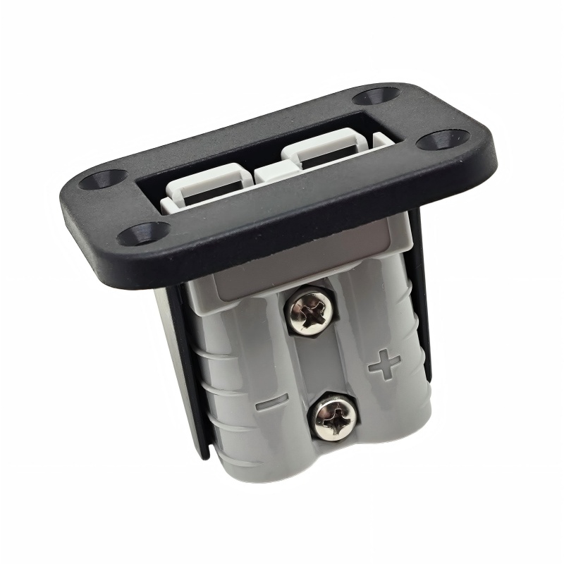 2-Pole Battery Power Distribution Connector (with Mounting Base) – Compact Electrical Wiring Hub