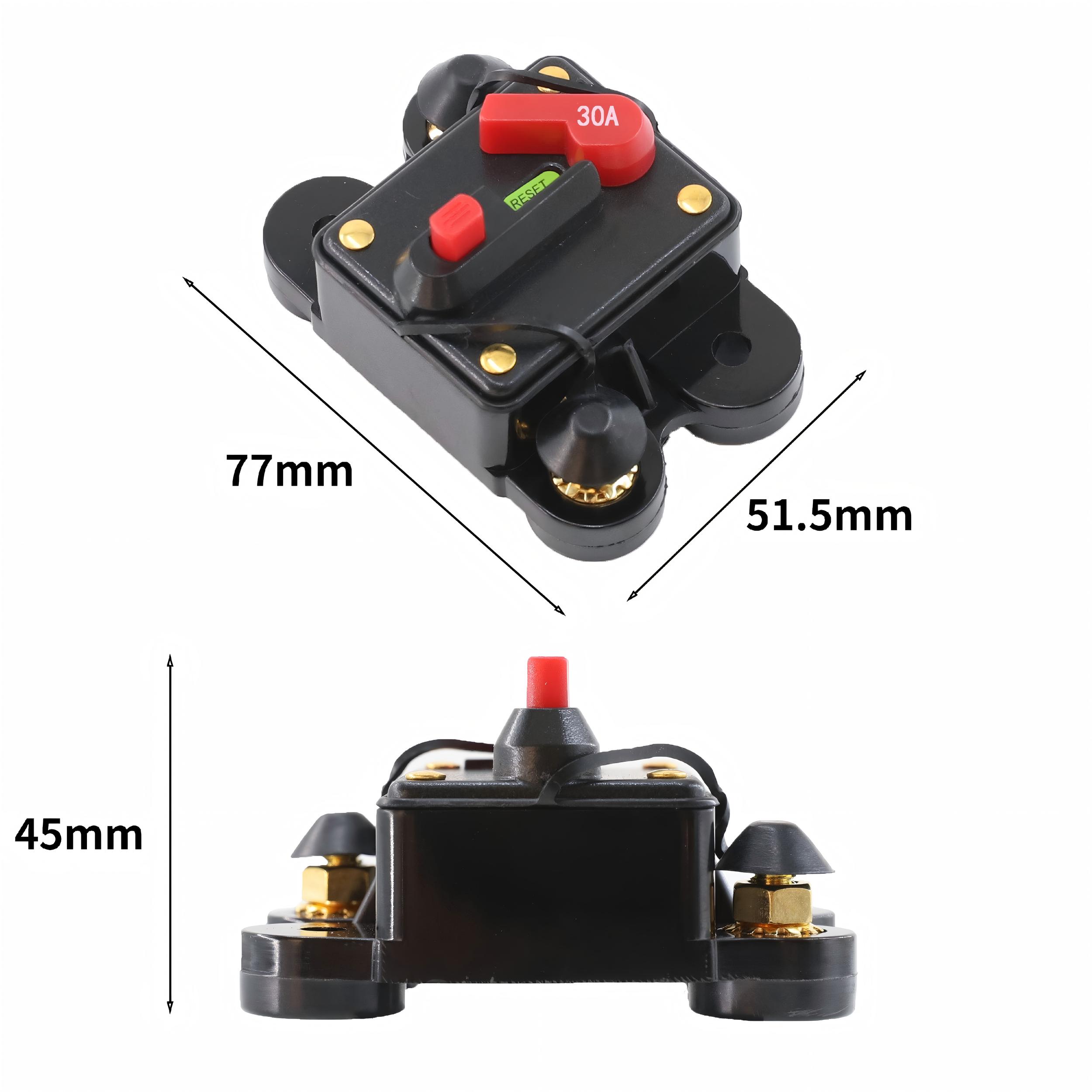 30A Waterproof Manual Reset Circuit Breaker – IP67 Weatherproof Overcurrent Protector for Automotive, Marine & RV Systems