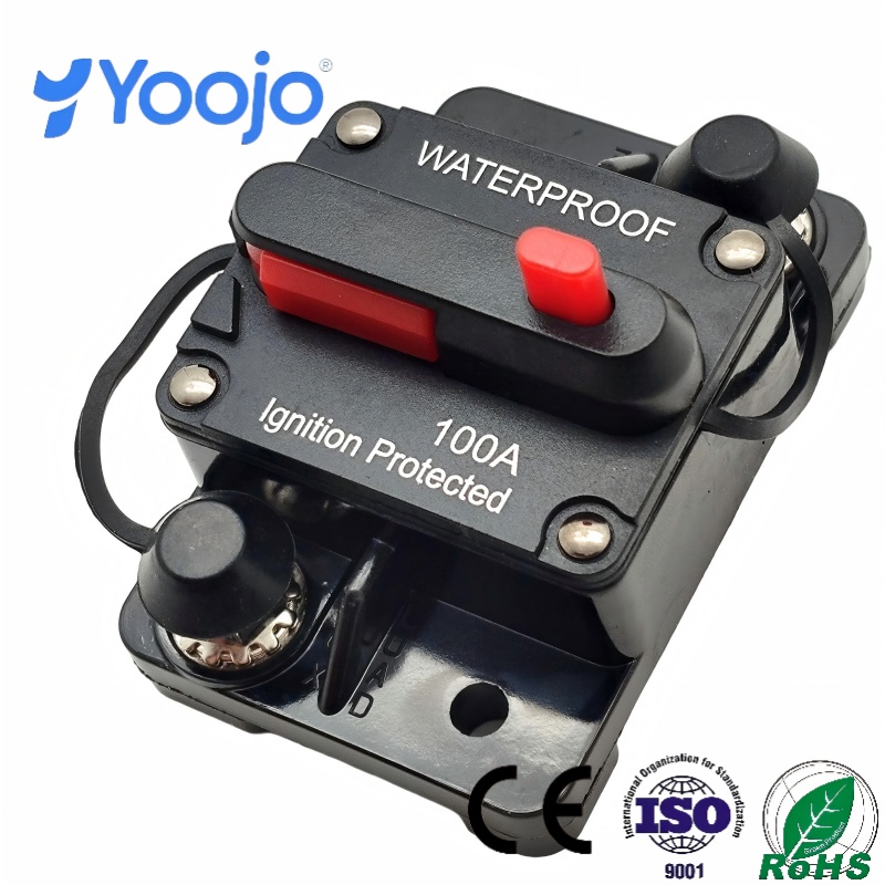 30A-300A 12-48VDC Inline Circuit Breaker Fuse Holder for Marine Boat Car Stereo