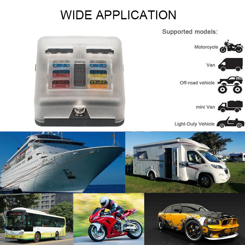 6-Circuit ATC Blade Fuse Block with LED Indicator – Smart Circuit Protection Hub