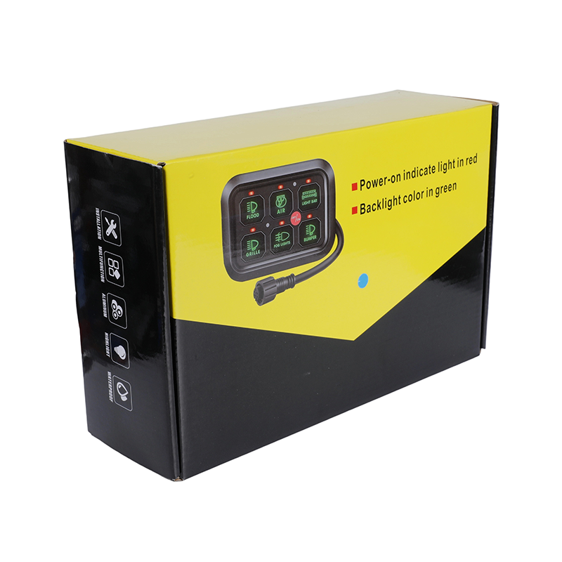 6 Gang On-Off Control Led Touch Pad Switch Panel