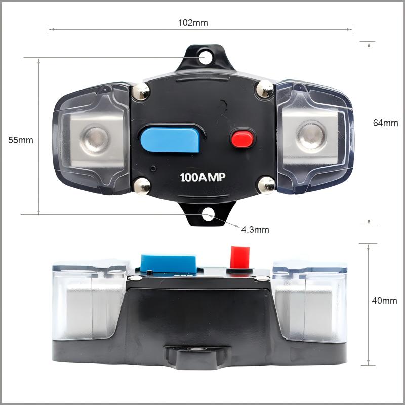 Car Audio 100A Resettable Circuit Breaker – Heavy-Duty Overcurrent Protection for Automotive Sound Systems