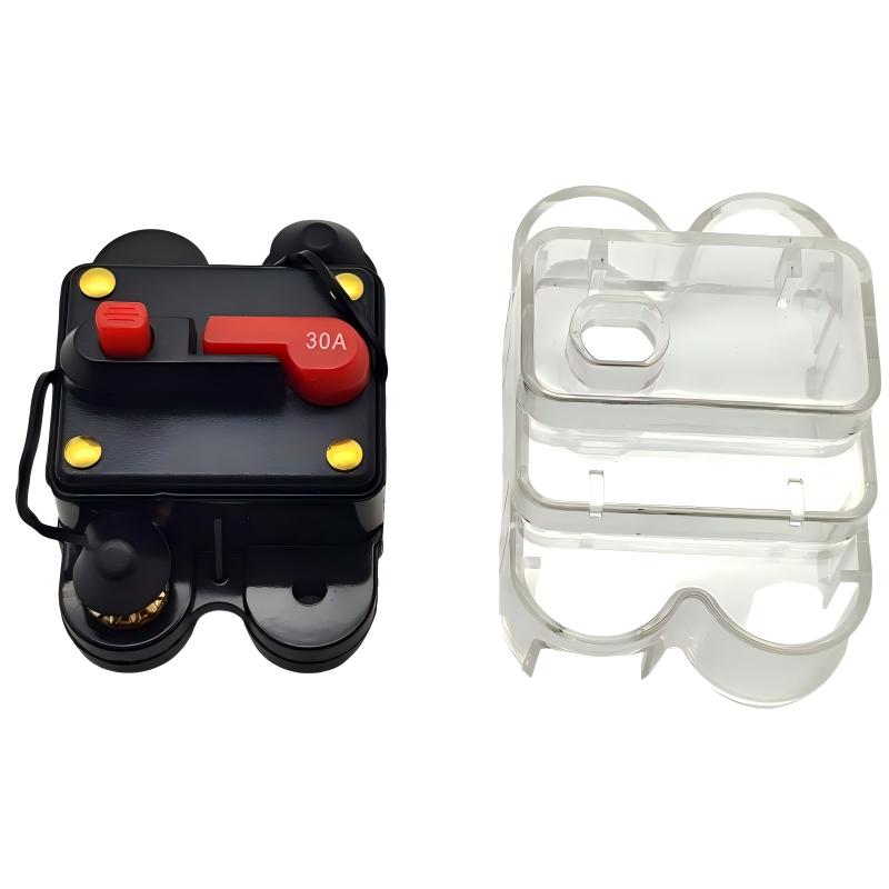 30A Waterproof Manual Reset Circuit Breaker – IP67 Weatherproof Overcurrent Protector for Automotive, Marine & RV Systems
