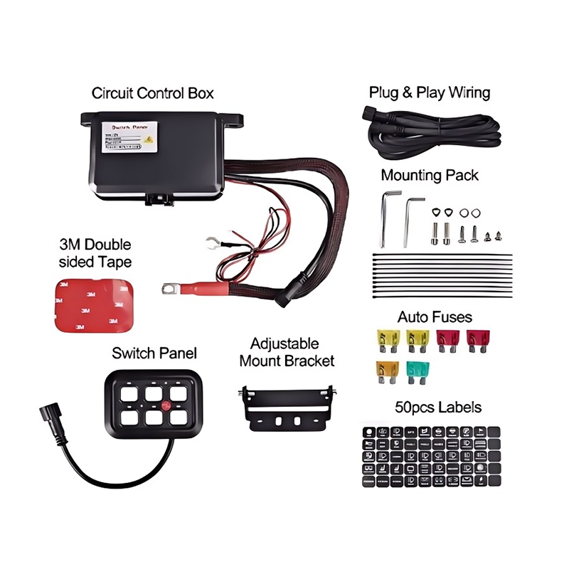 6 Gang On-Off Control Led Touch Pad Switch Panel