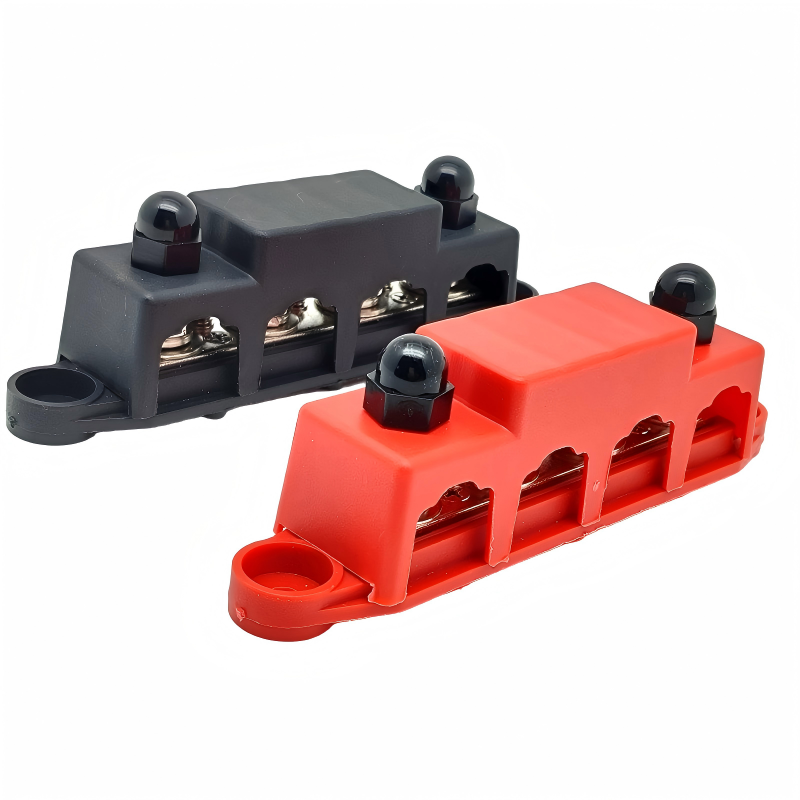 4 Stud Bus Bar – Heavy-Duty Waterproof Power Distribution Block for Automotive, Marine & Off-Grid Systems