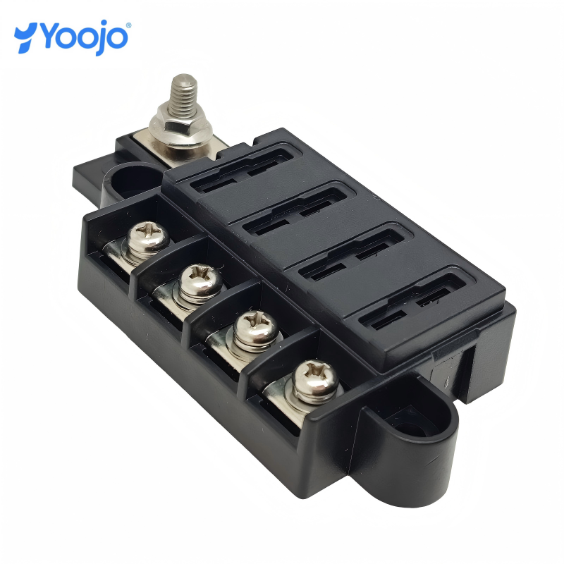 12-32V 100A Waterproof 4 Way Blade Fuse Block With Cover Automotive Ignition Protected
