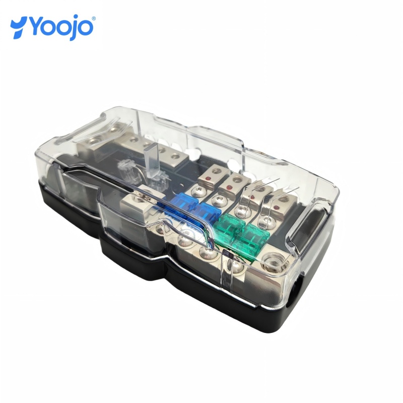 0/4GA 4 Way LED ANL Fuse Holder 30A-80A Mini Fuse Box for Car Audio Stereo