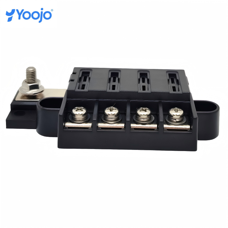 12-32V 100A Waterproof 4 Way Blade Fuse Block With Cover Automotive Ignition Protected