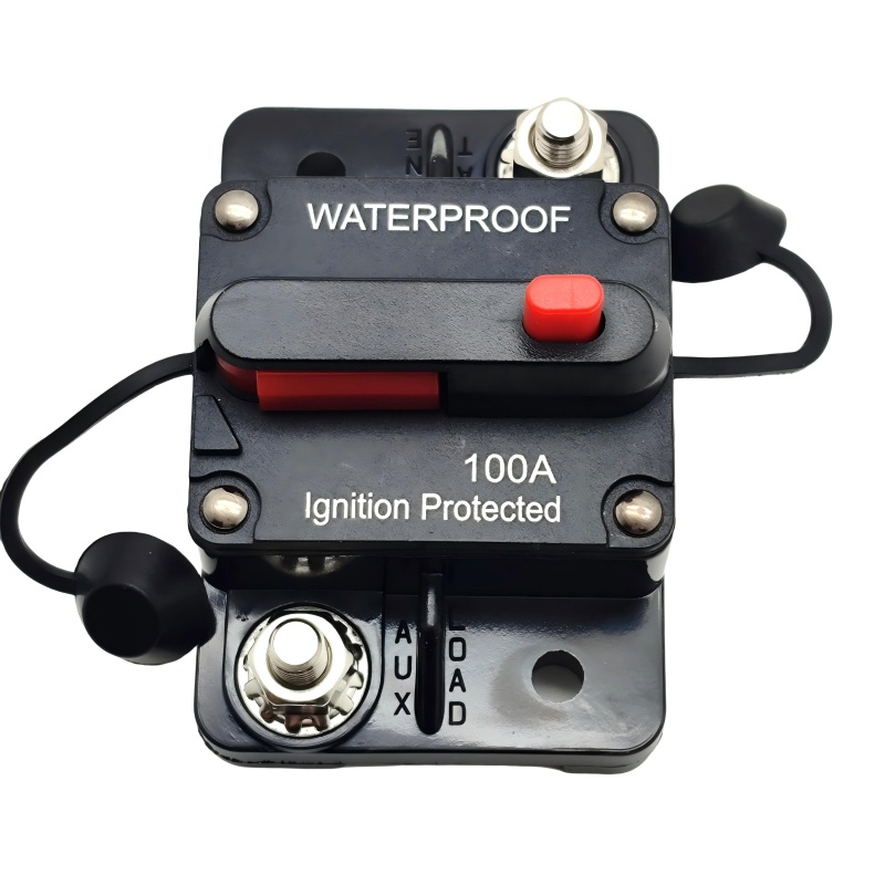 30A-300A 12-48VDC Inline Circuit Breaker Fuse Holder for Marine Boat Car Stereo