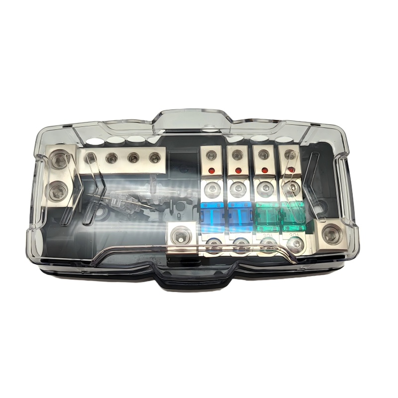 0/4GA 4 Way LED ANL Fuse Holder 30A-80A Mini Fuse Box for Car Audio Stereo